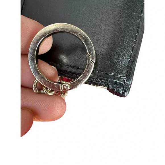 Kate Spade Black Kerri L Zip Card Holder Key Ring Leather Wallet Size Medium - Picture 3 of 5